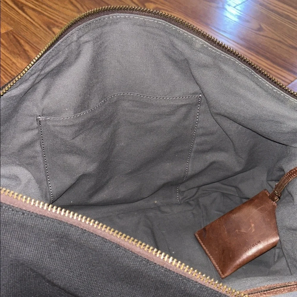Nisolo Sustainable Luis Weekender Travel Bag Luggage Canvas Leather Designer blk